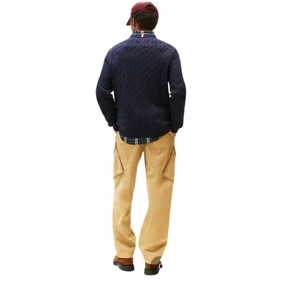 Vintage Tommy Hilfiger Cable Knit Crew-Neck Sweater‎ Mens S Black - Picture 10 of 13